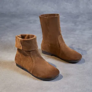 Women Fashion Cozy Autumn Minimalist Suede Boots