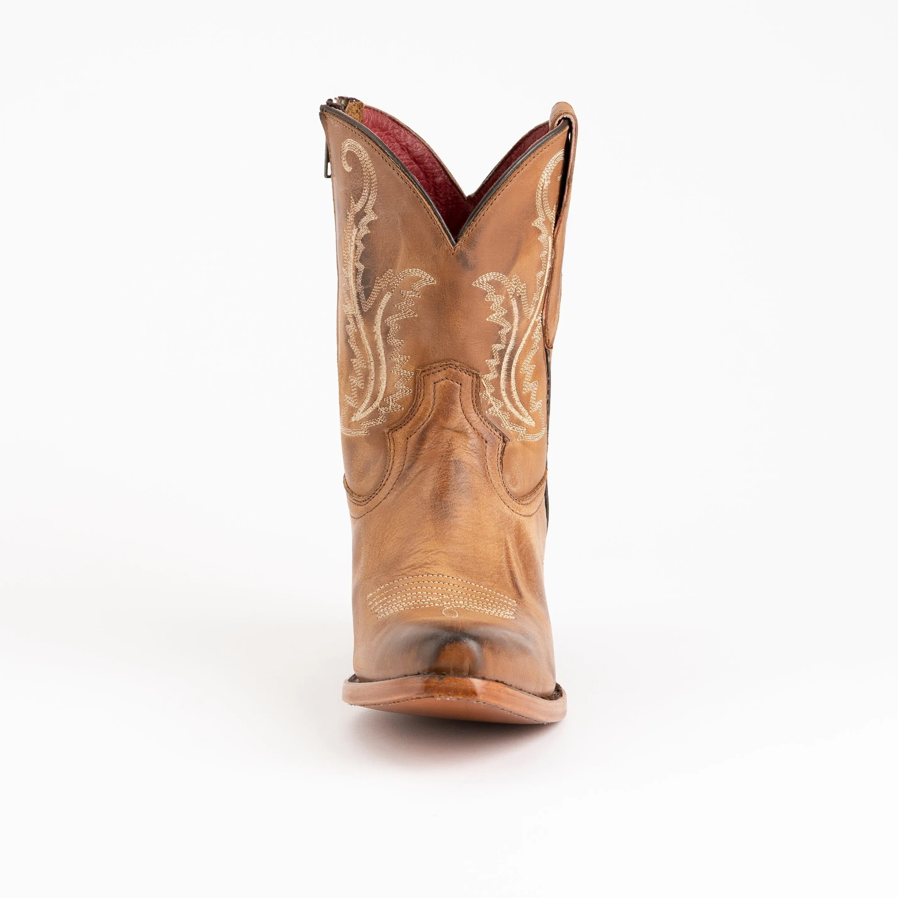 Women's Ferrini Molly Leather Booties Handcrafted Brown