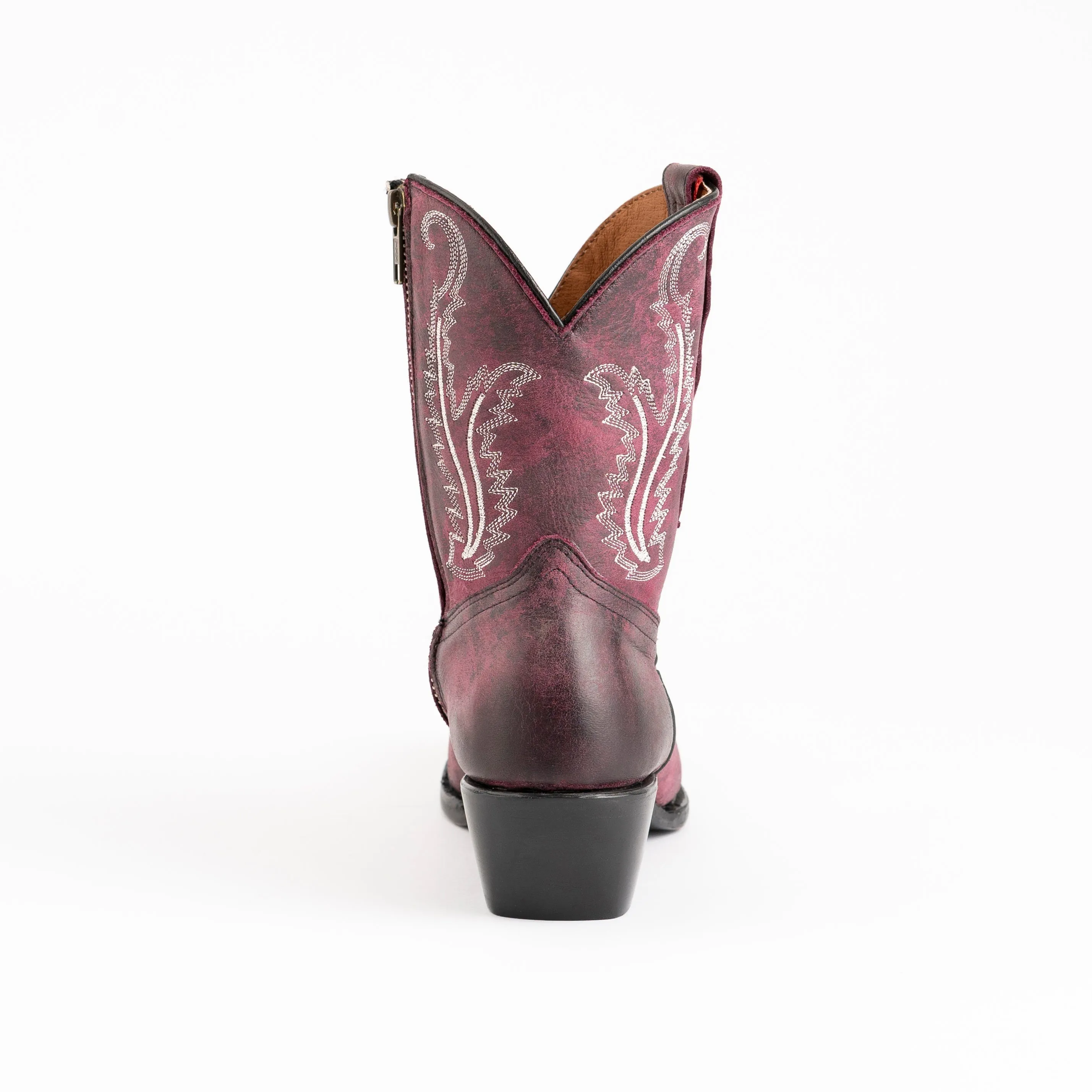 Women's Ferrini Molly Leather Booties Handcrafted Purple