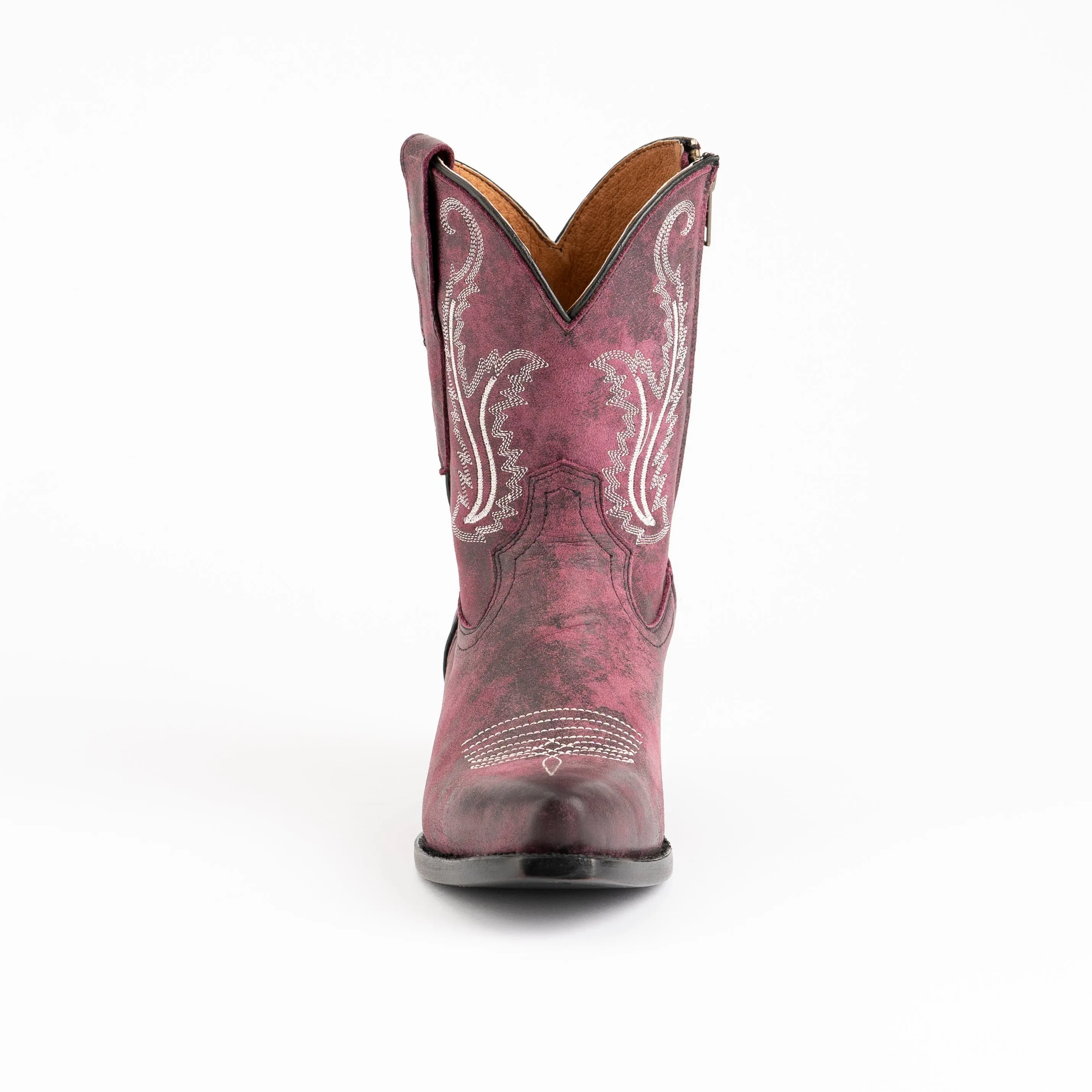 Women's Ferrini Molly Leather Booties Handcrafted Purple