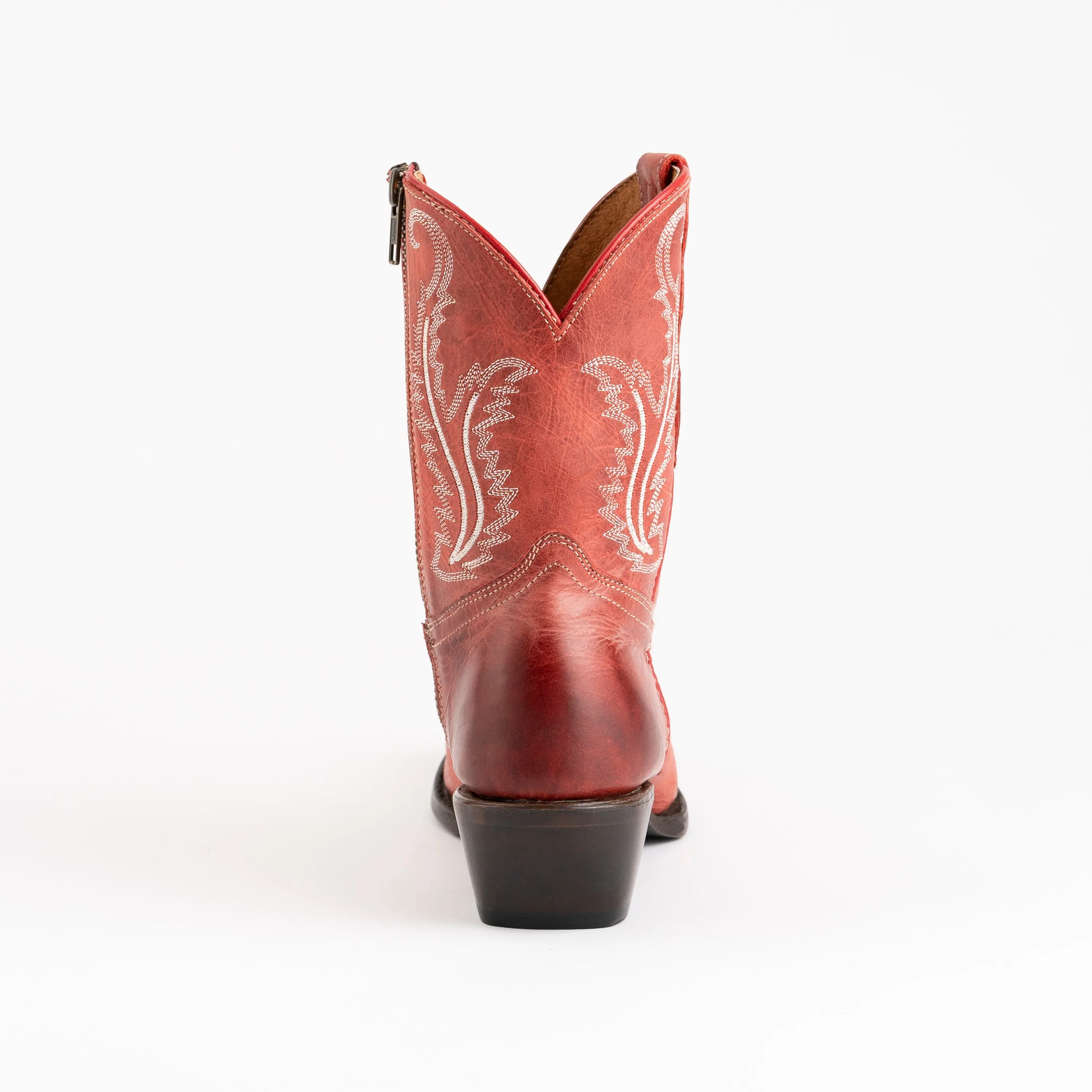 Women's Ferrini Molly Leather Booties Handcrafted Red