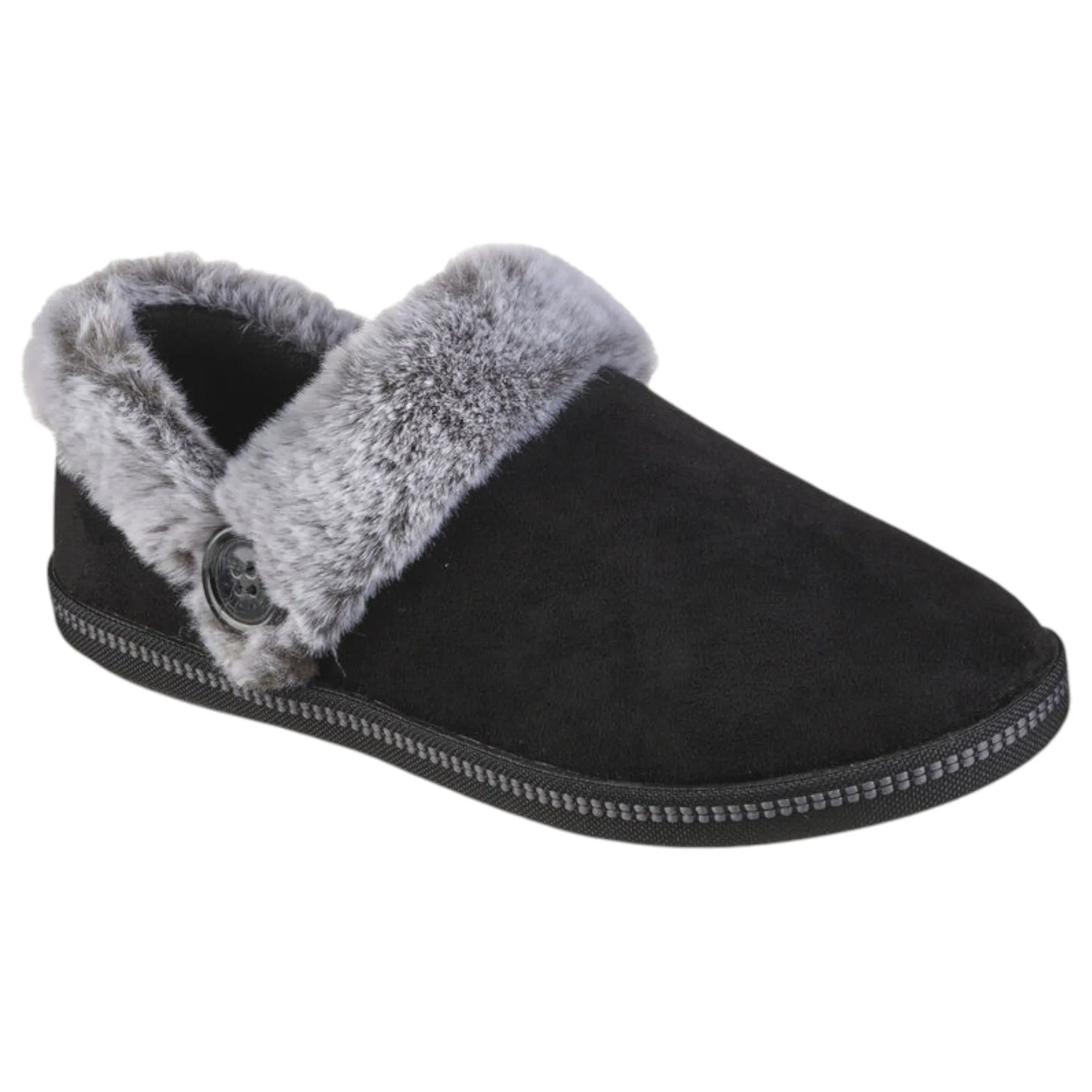 Womens Skechers Cozy Campfire - French Toast Black Comfy Slippers
