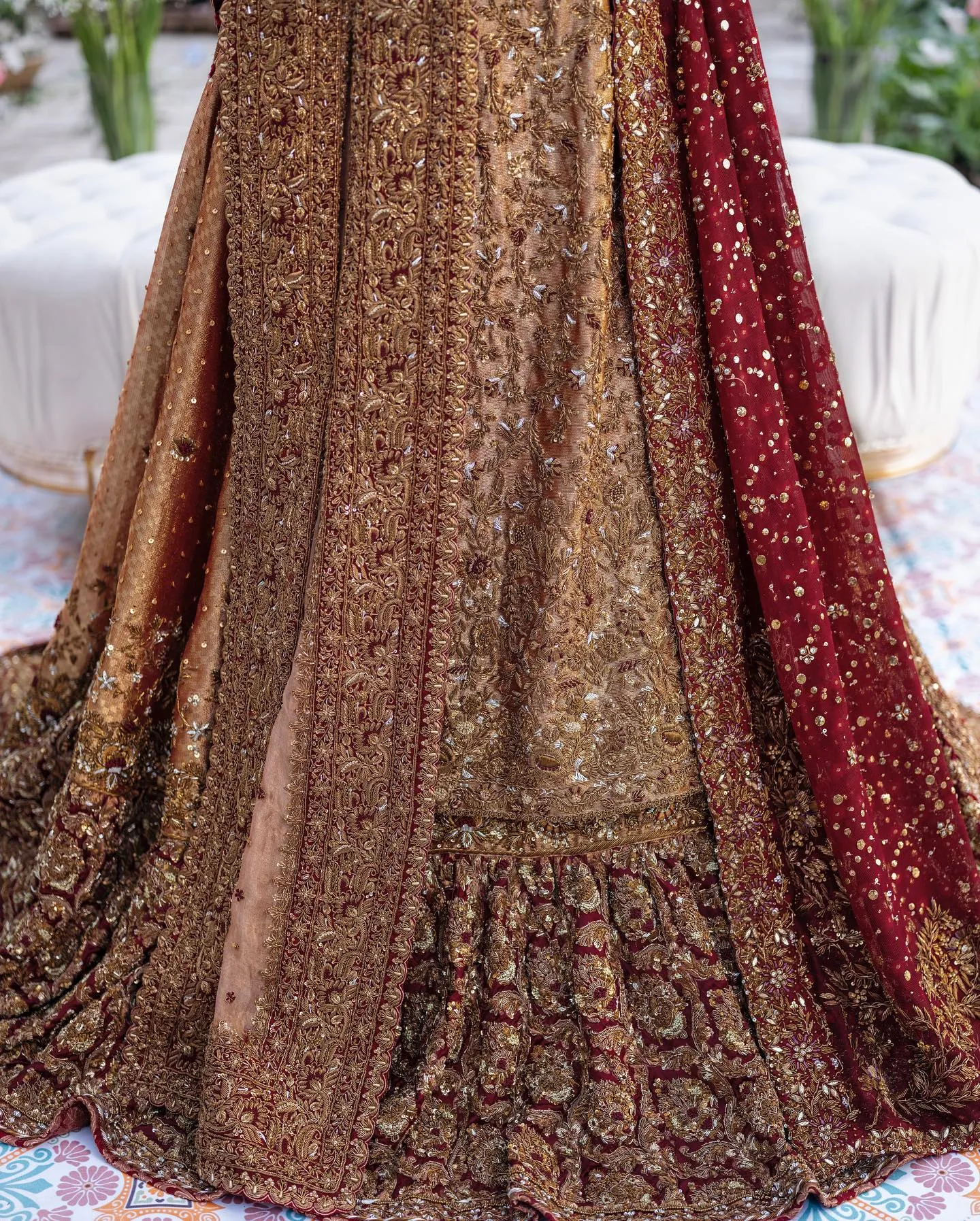 Zinc Red Kameez Lehenga for Pakistani Bridal Dresses